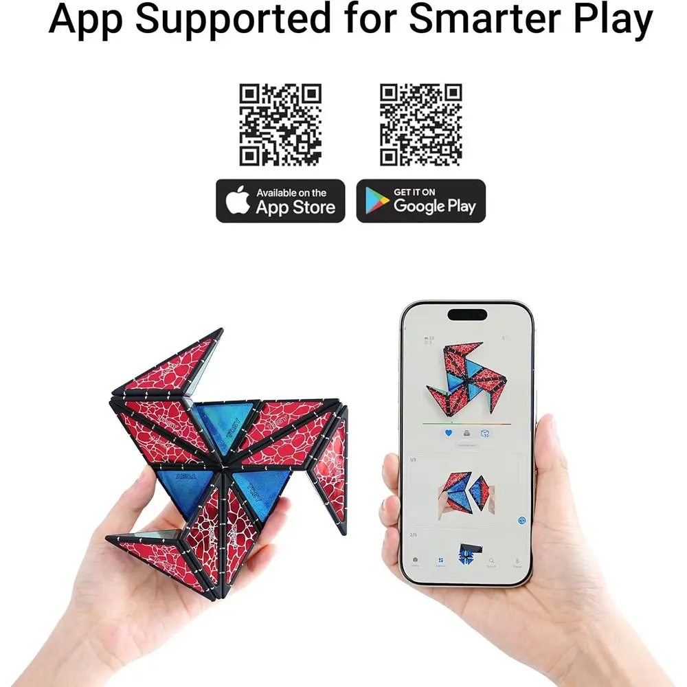 TOSY Rompecabezas de pirámide magnética - 1 cubo, 1 mil millones de formas, 14 piezas, 243 imanes, juguete para regalo STEM, paquete de 4