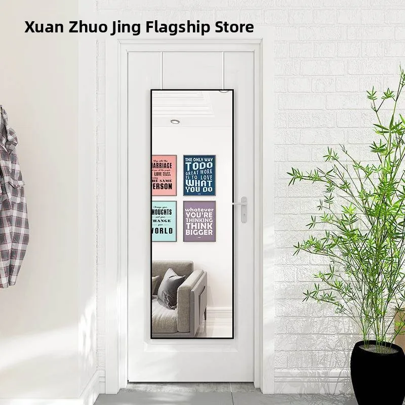 

Full-Length Door Mirror Self-Adhesive Wall-Mounted Home Use Hanging Wall Standing Dormitory Student Door Mirror Retro Style
