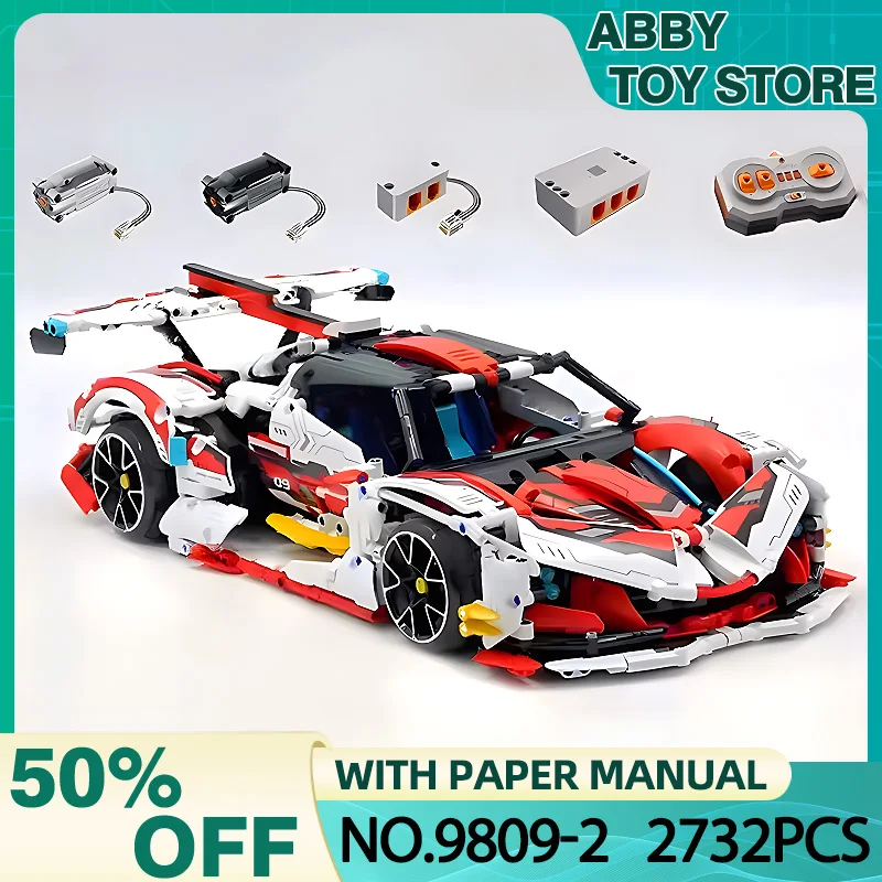 

IM.MASTER 9809-2 MOC 1:10 Technical Drift Sport Racing Car Building Block Bricks Puzzle Educational Toy Christmas Gifts For Kids