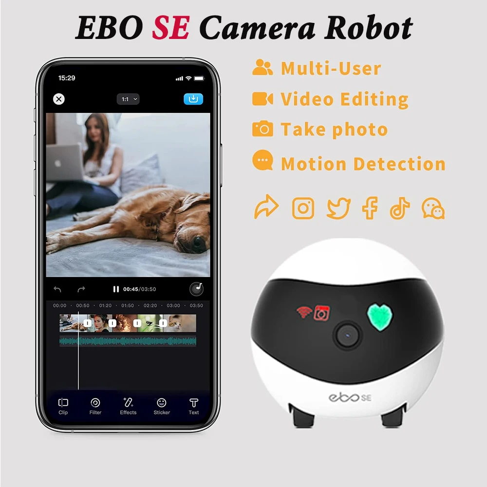 Enabot EBO SE Camera Robot 1080P Camera Remote Control Home Security Pet Camera