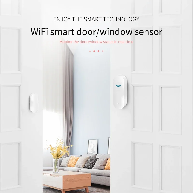 Tuya Smart WiFi Door Window Sensor AW201 Door Open / Closed Detectors Wifi Home Alarm Work With Alexa Google Home Smart Life App