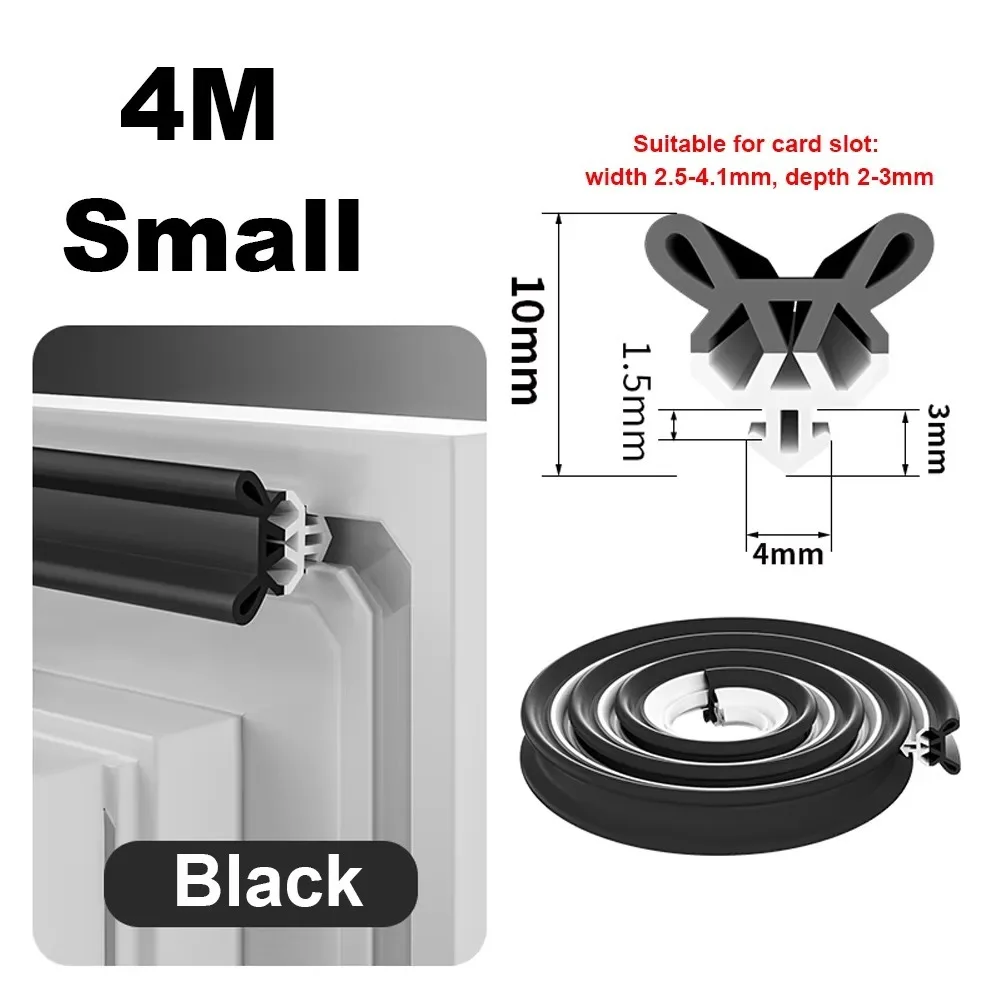 New 4M Window Seal Strip Self-adhesive Flexible Insulation Strip TPE Bilateral Dustproof Strip Window Insulation