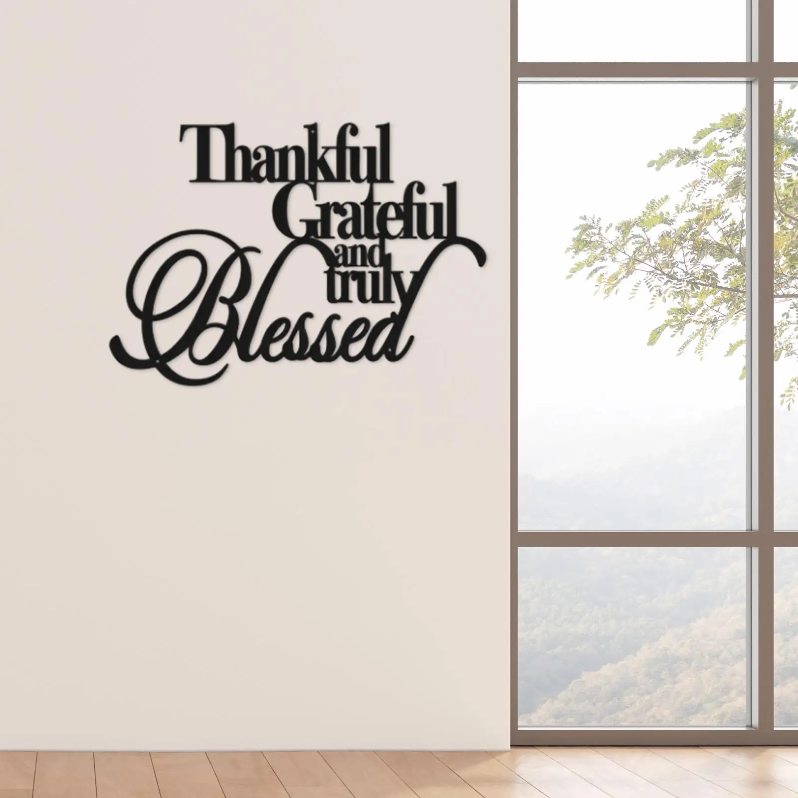 Blessed Words Sign Letters Wall Hanging Iron Art Ornament Home Decoration for Farmhouse Kitchen Bedroom