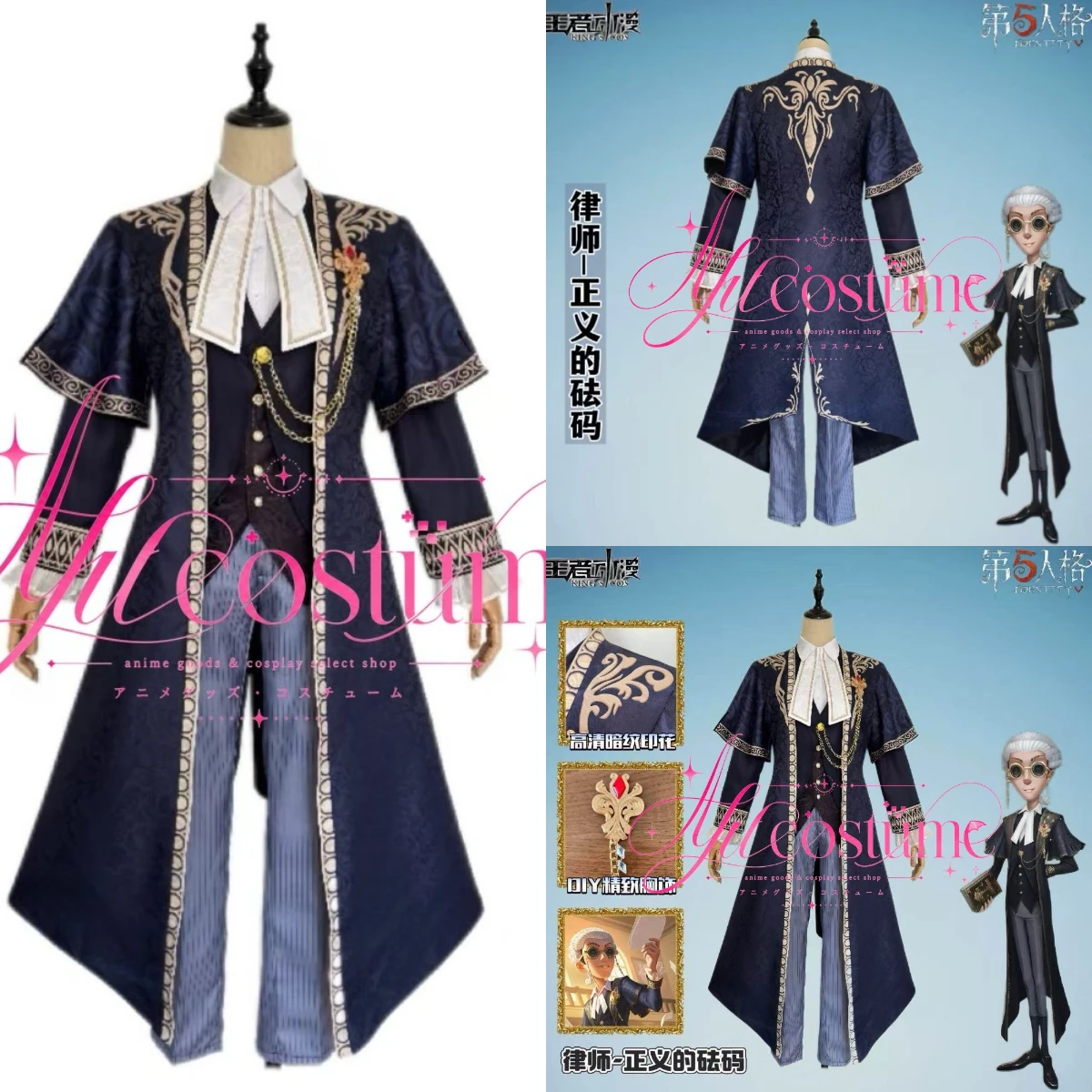 Costume de personnage de jeu avocat, tenue haut de gamme pour convention, jeu de rôle et performance