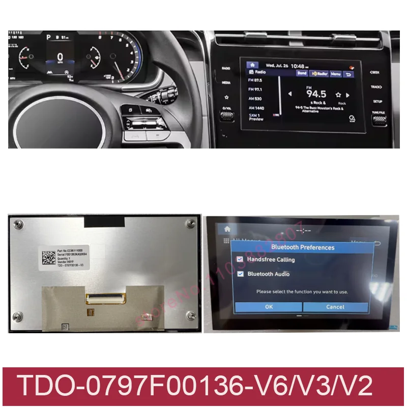 

Сенсорный ЖК-экран для навигации KIA Hyundai LMB5F00136 TDO-0797F00136-V2 LMB5F00136-V3BL TDO-0797F00136-V6 TDO-0797F00136-V3