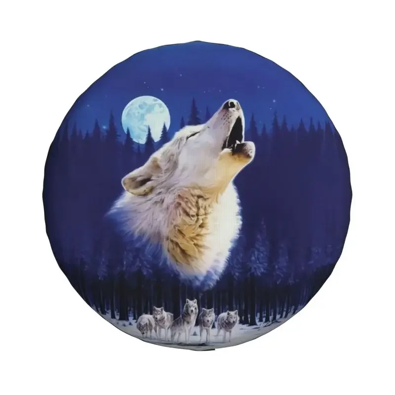 Wolf Roar Spare Tire Cover for Jeep Honda Moon Animal Moonlight SUV RV 4WD Car Wheel Protectors Accessories 14