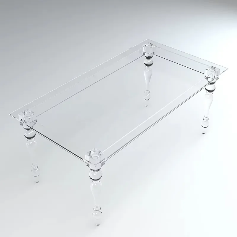 Modern Transparent Hotel Event Table Crystal Acrylic Wedding Table