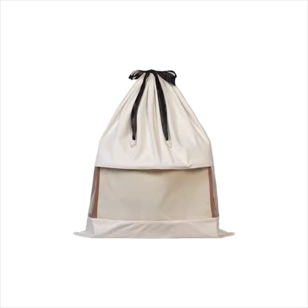Transparent Bag Dustproof Storage Bag Dual Drawstring Closure Large Capacity Travel Organizer Bags Multifunctional Velvet