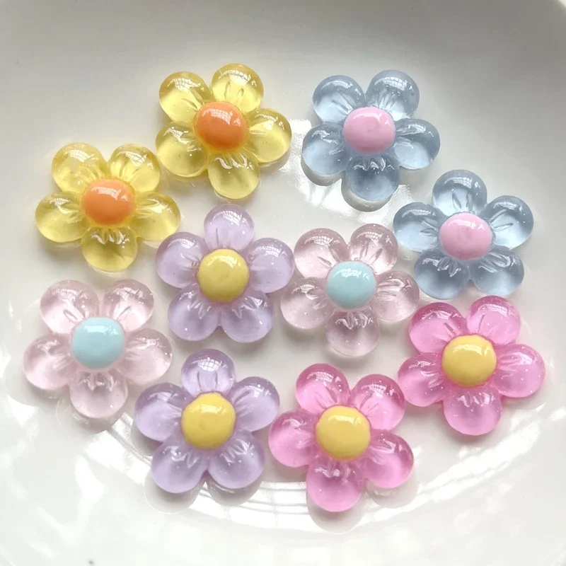 10 szt. Nowy śliczny 20mm żywiczny Floret z płaskim tyłem kaboszon do scrapbooków Kawaii DIY akcesoria upiększające