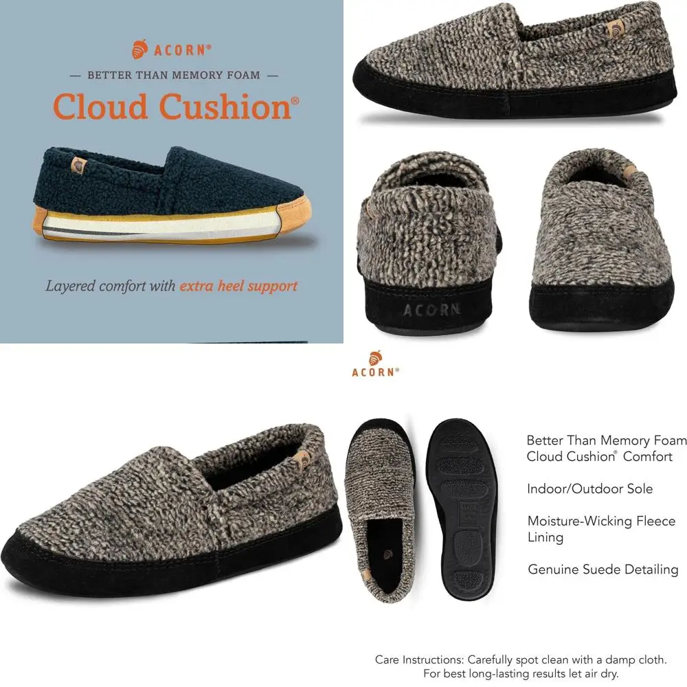 

Memory Foam Insole Men's Suede Moccasins with Rubber Outsole