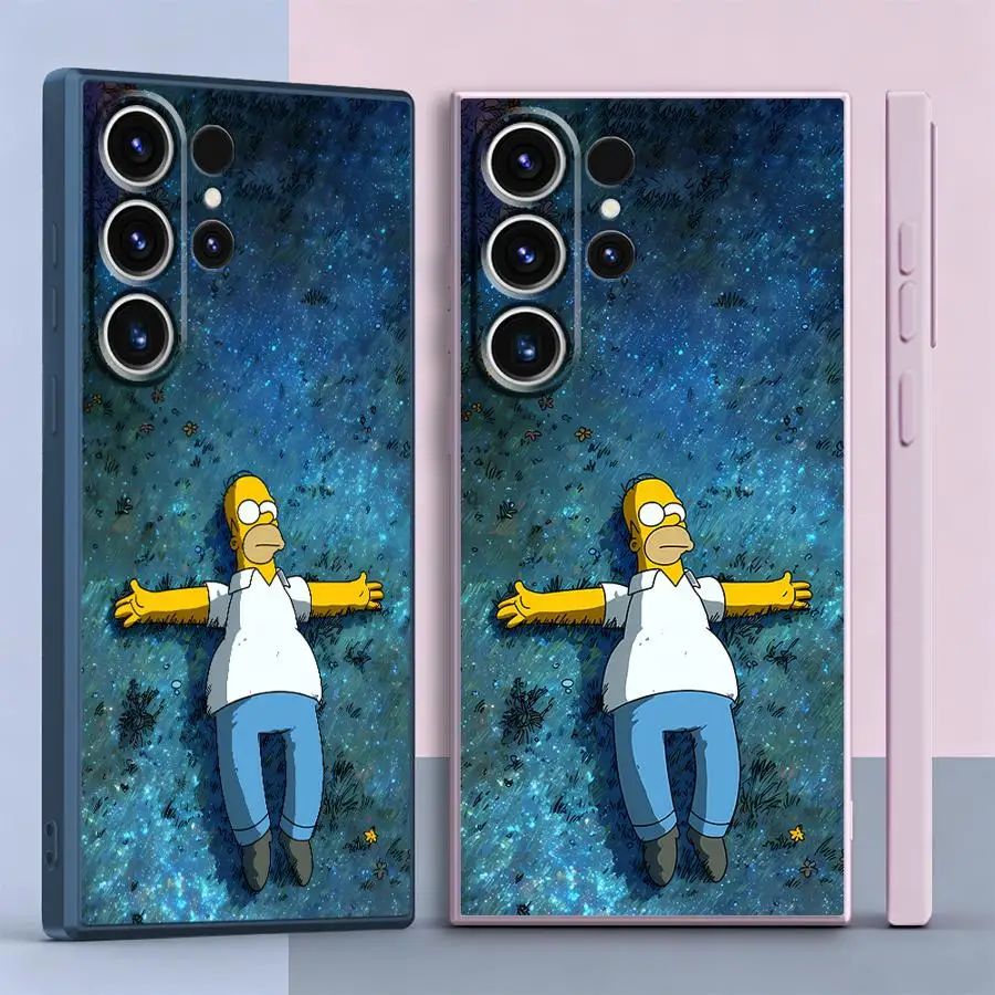 Phone Cover Case for Samsung Galaxy S26 S24 Ultra S20 FE Note 20 10 Ultra S22 S23 S21 Plus S25 Edge Homer S-Simpsons Sled Art