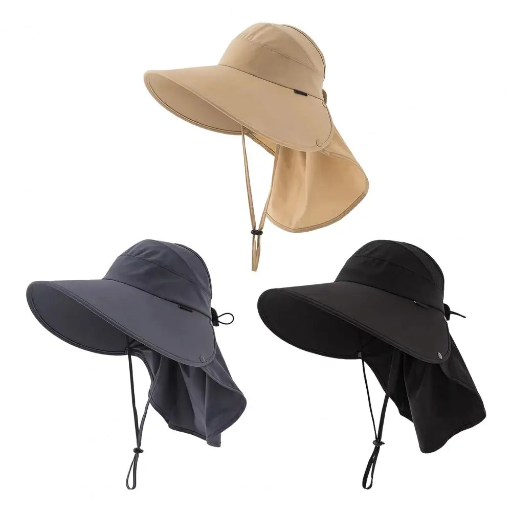 Wide Brim Sun Hat With Neck Flap For Men Women Adjustable Outdoor Sun Safari Cap Hiking Fishing Hat Beach Top Hat