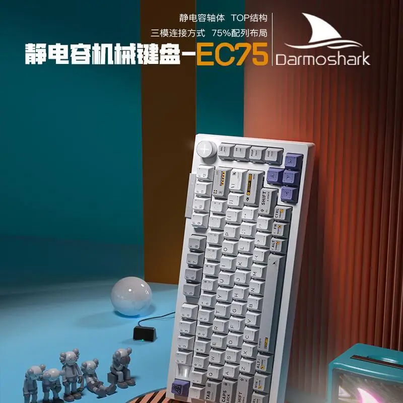 

Darmoshark EC75 Mechanical Gaming Keyboard Wireless Bluetooth Triple Mode Hot Swap Shark Design For Esports Gaming Enthusiasts