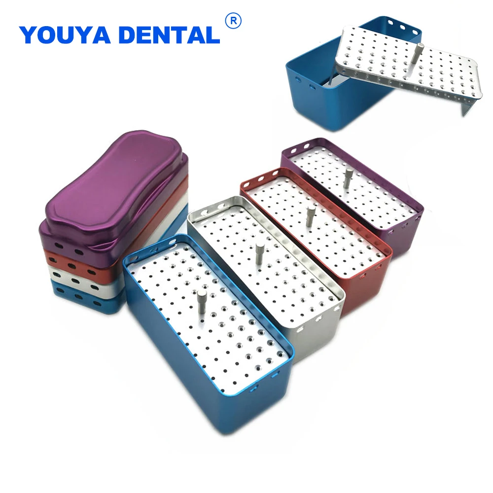 

Aluminum 72 Holes Dental Bur Holder Block Drill Disinfection Box Autoclave Sterilizer Case Endo Files for Dentist Lab Instrument