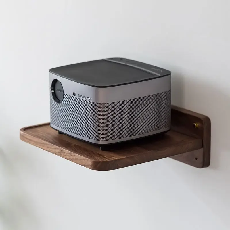 North America Black Walnut Wood Projector Stand Wall Mounted Shelf Sound Router Fixed Bracket Home Furniture Display Rack