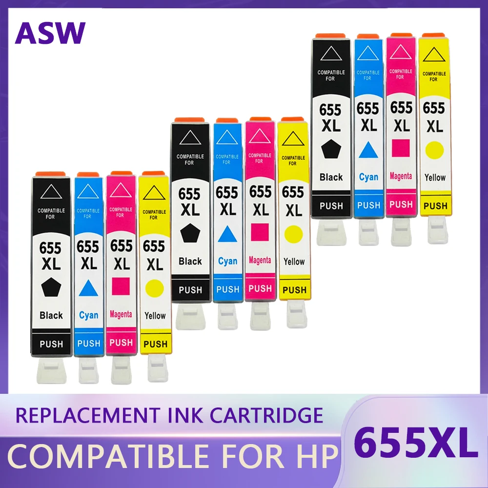 

ASW Ink Cartridge HP655 For HP 655 XL with chip For HP Deskjet 3525 5525 4615 4625 4525 6520 6525 6625 Printer