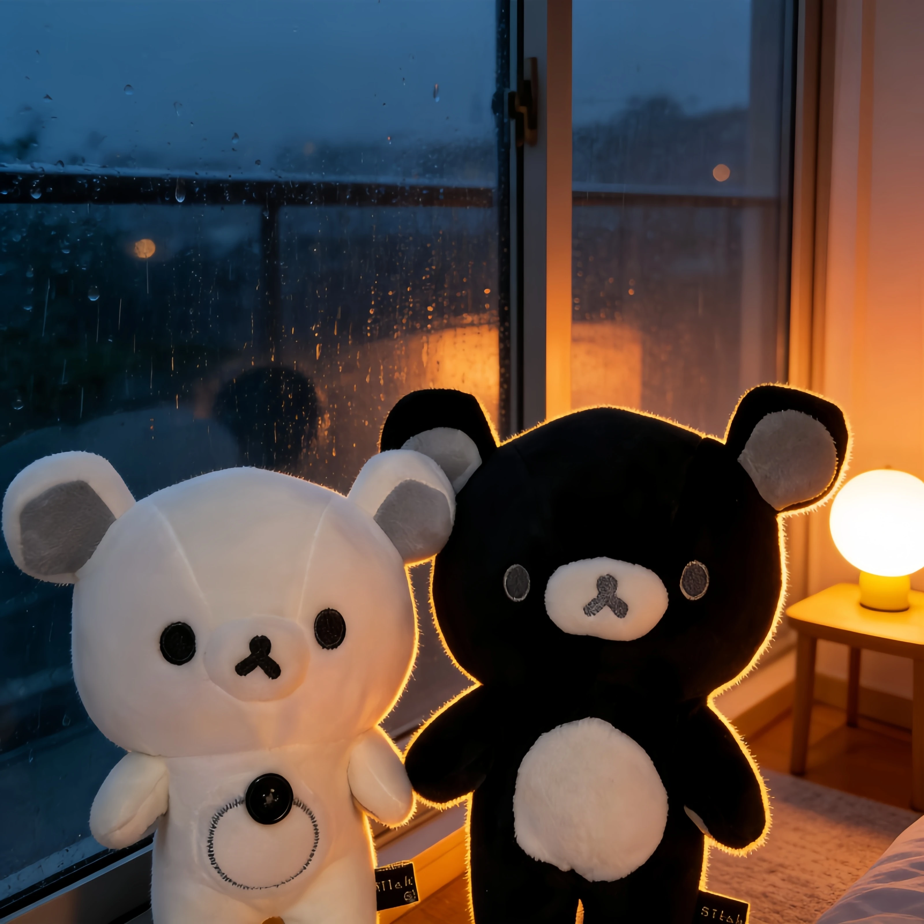 

Rilakkuma Plush Toy Doll Soft Cushion White/Black Teddy Bear Sleeping Pillow Sofa Bed Decorative Supportive Throw Pillow Gift