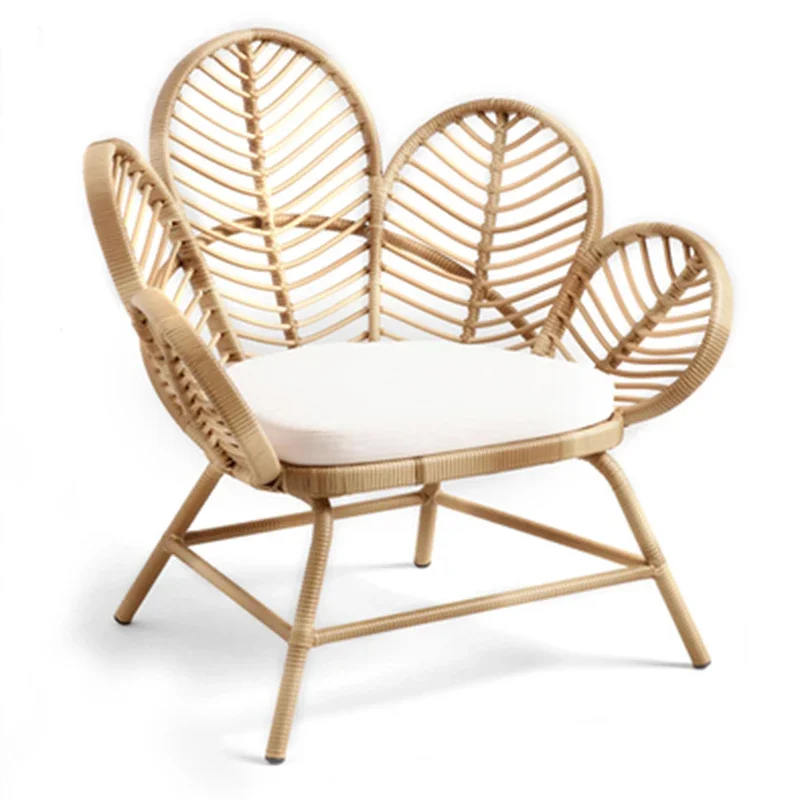 

Wholesale Vintage Natural White Black Wicker Rattan Peacock Flower Rattan Chair Rattan Wicker