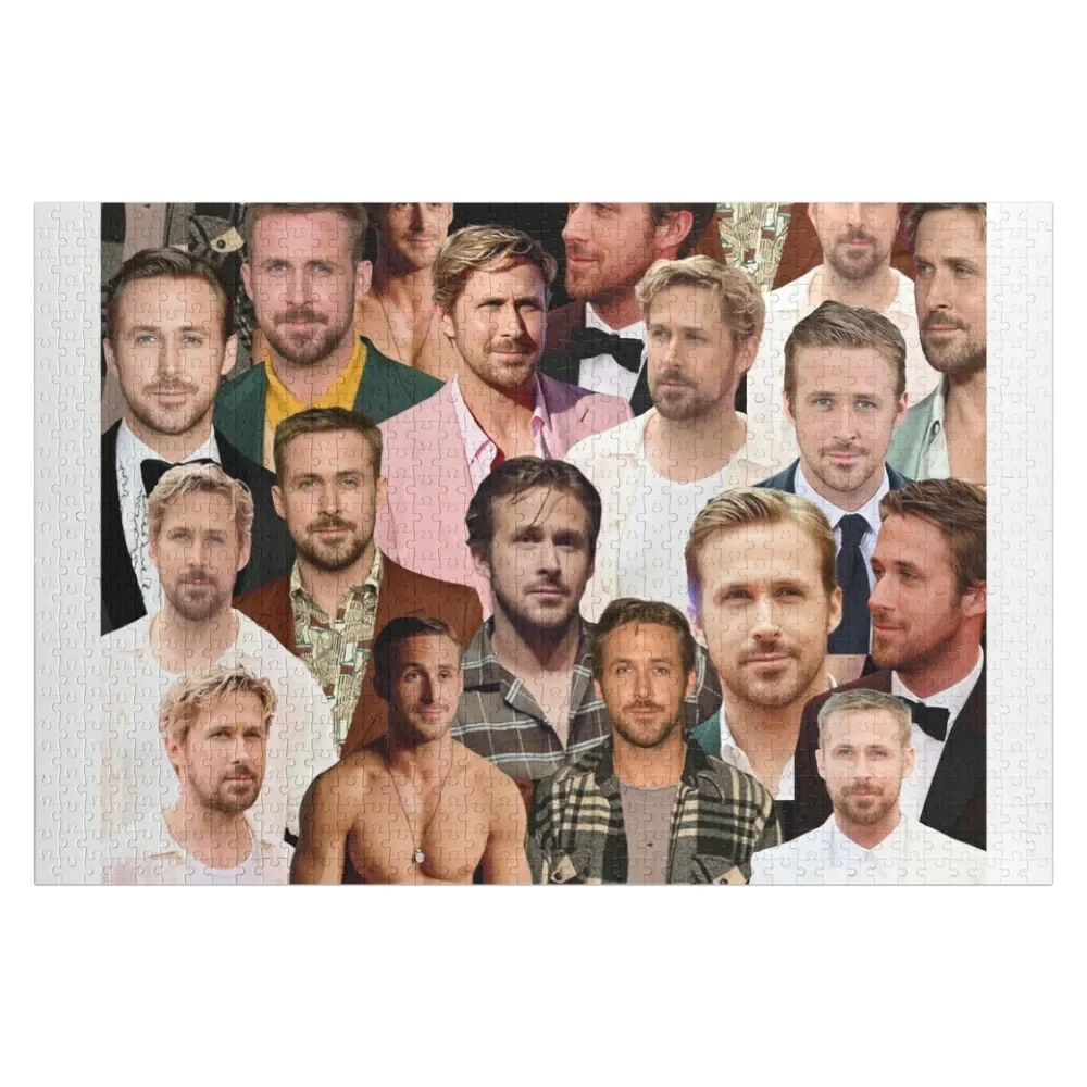 ryan gosling photo collage Jigsaw Puzzle Custom Photo Custom Name Wood Puzzle