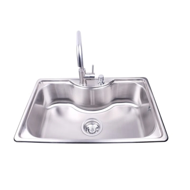 201 stainless steel perfect overflow hole design, single bowl kitchen sink