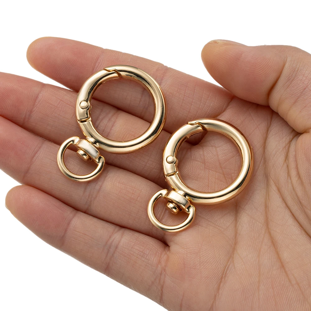 5/10 Stück Metallring-Federverschlüsse, runder Karabiner, Schlüsselanhänger-Anschluss für DIY-Schlüsselhaken, Schmuckherstellung, Zubehör, Basteln – Detail 5