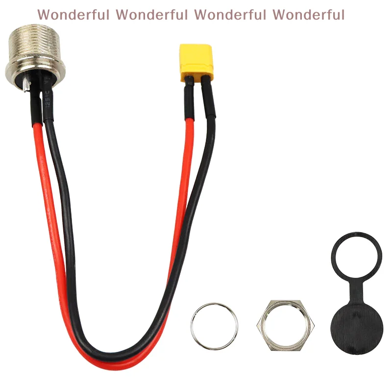 ユニバーサル 3 ピン XT-60 オスプラグコネクタケーブル M4 プロ電動スクーター用防塵柔軟な充電ポート