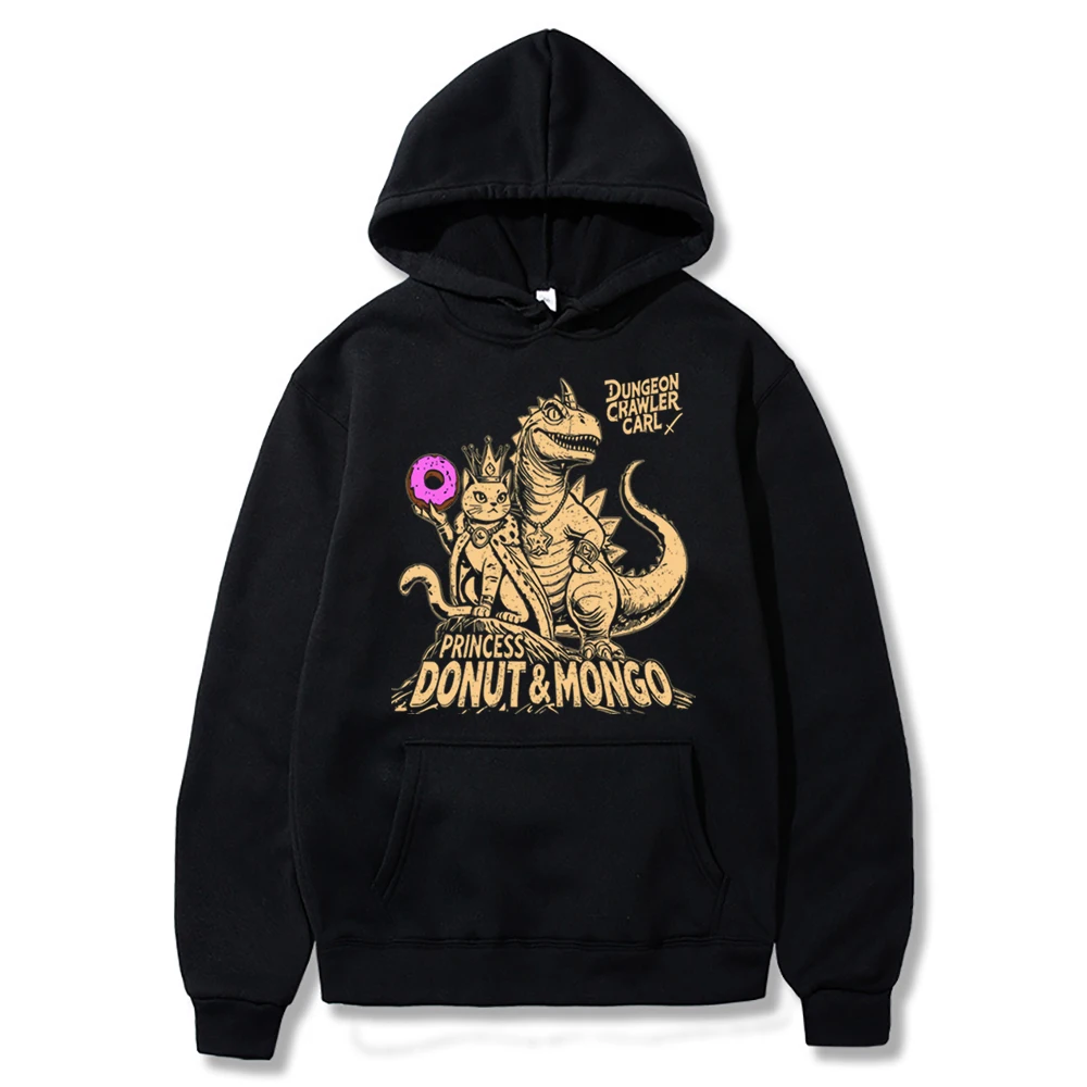 Donut and Carl Hoodie LitRPG BookTok Book Inspired Sweater Princess Donut Mongo Shirts Dungeon Crawler Carl Trendy Retro Hoodies