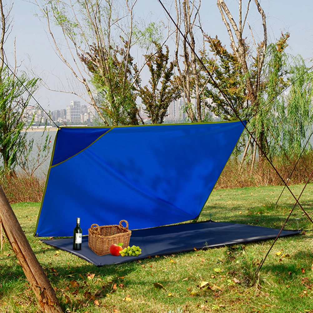 

Waterproof Oxford Cloth Picnic Mat Dark Blue Portable Foldable Camping Ground Mat Multifunctional Outdoor Blanket for Beach