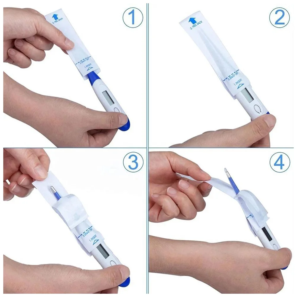 

200Pcs Disposable Thermometer Protective Sleeves Universal Digital Thermometer Safe Antibacterial
