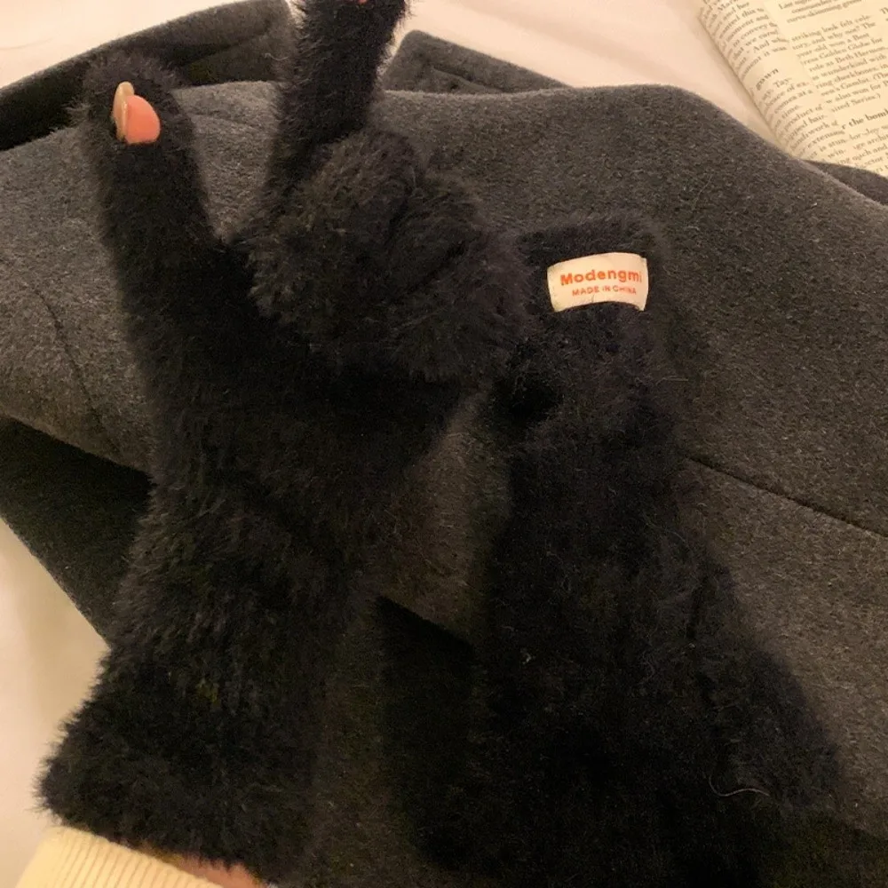 Korean Warm Winter Gloves Mink Fleece Soft Thick Knitted Gloves Touch Screen Gloves Christmas Gift