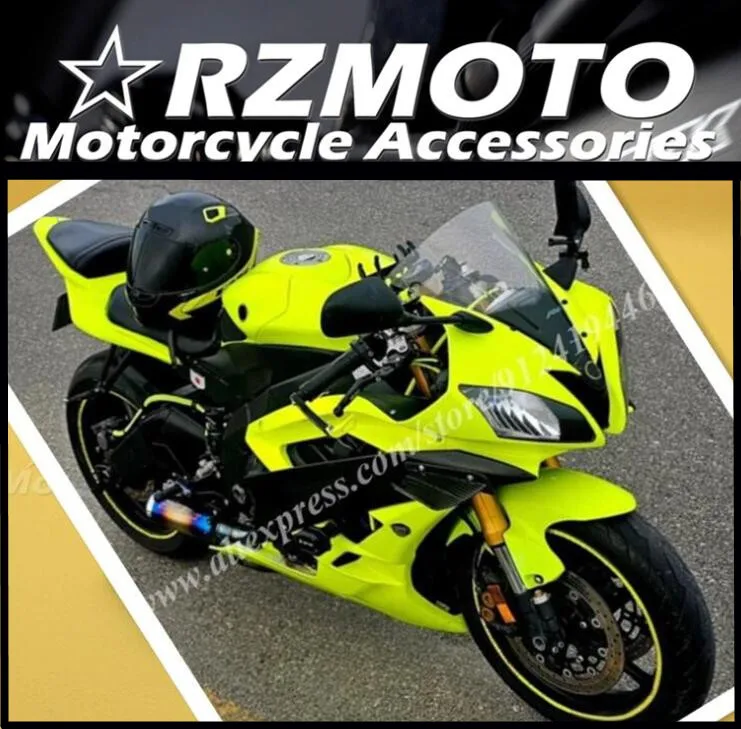 Image of 4Gifts Neues komplettes ABS-Motorradverkleidungsset passend für Yamaha R6 2006 2007 06 07 Karosserieset Custom Fluorescence