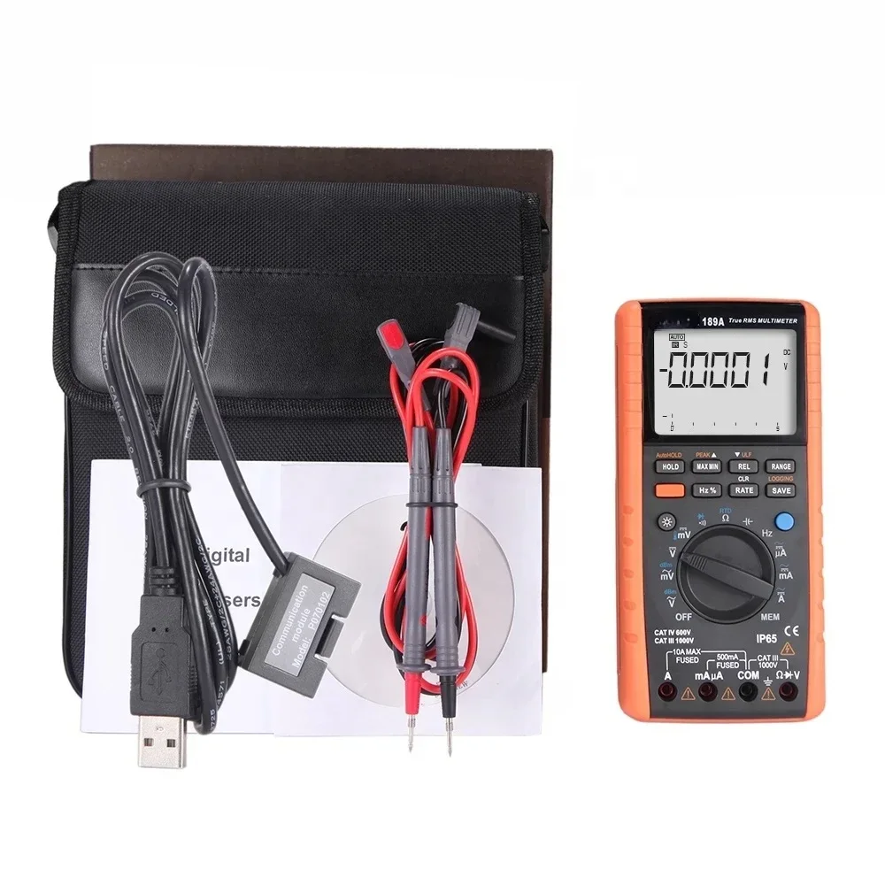 189A True RMS Digital Multimeter Automatic / Manual Range AC DC 1000V 10A With RTD Thermocouple DBm Meter