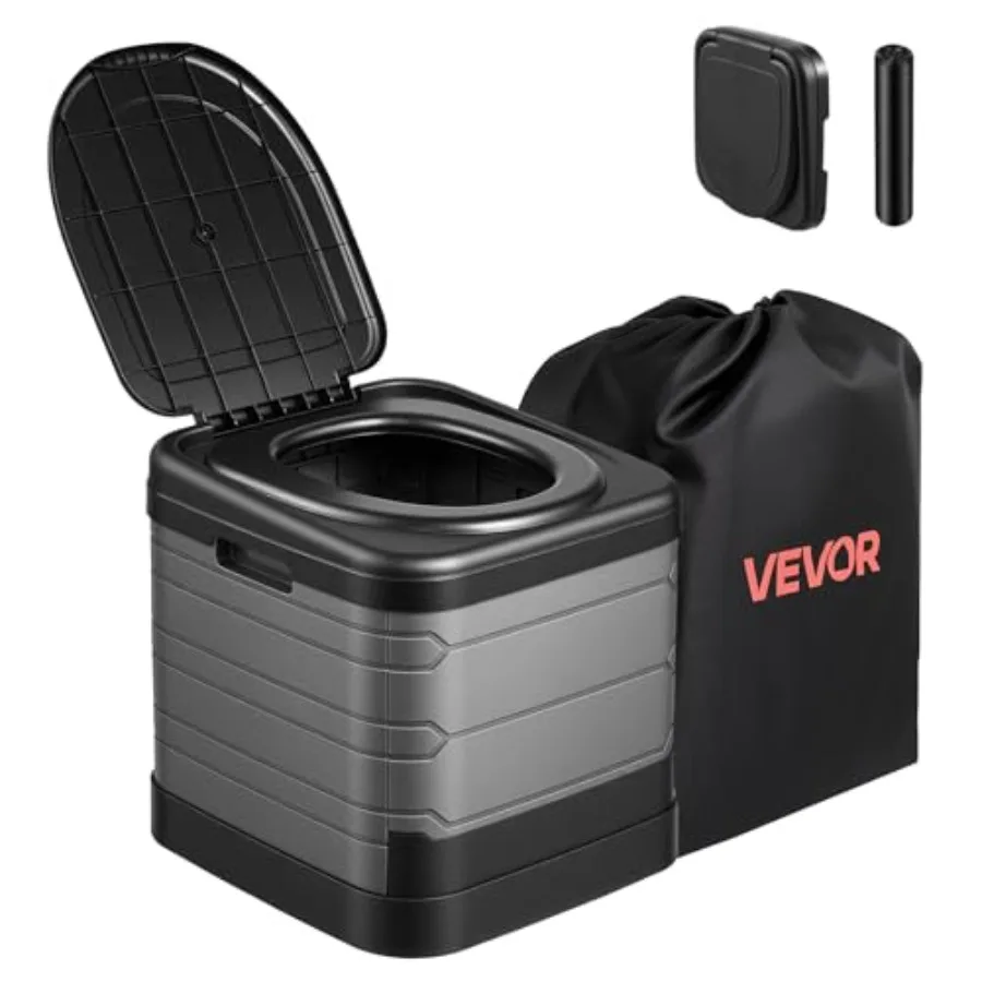 

Portable Toilet, 330 lbs Load Capacity, Folding Camping Toilet for Adults, Outdoor Travel Potty with Carry Bag, Trash Bags, Sui
