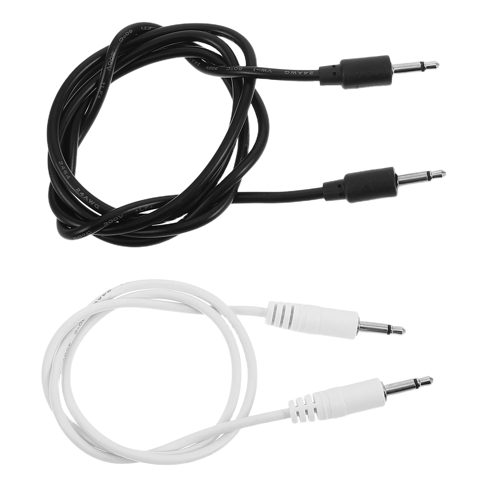 

2 Pcs Synthesizer Connection Cable 0.5M White 1M Black Mono Modular Patch Cables Audio Video Wire Signal Transmission