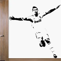 Home Decor Wall stickers 1110mm*1180mm PVC Vinyl Removable Art Mural Home decor Football Cristiano Ronaldo