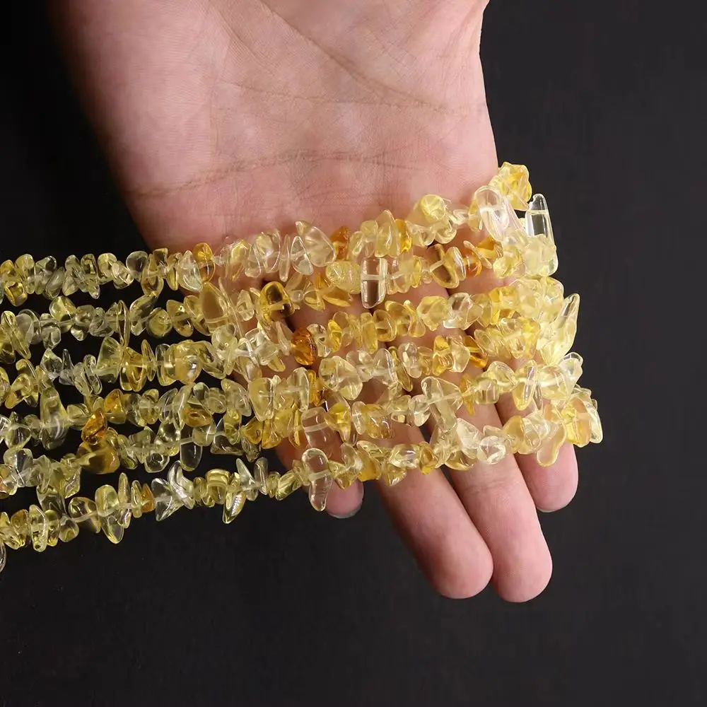 

Irregular Natural Stone Beads Citrine Crushed Stone Loose Bead 1 Strand Handmade Fashion Necklace Bracelet Jewelry Gift 5-12mm