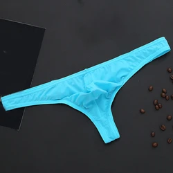 1pc Men's Sexy See Through Thongs U-convex Pouch Briefs Shorts Underwear Elastic Bikini T-Back G-Strings Man Panties