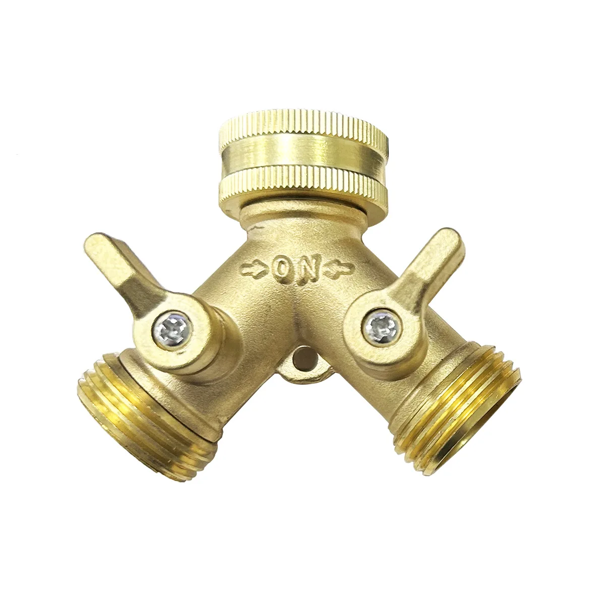 Divisor de latón en forma de Y para grifo, 3/4 pulgadas, válvula desviadora de 2 vías para manguera de jardín, conector de tubería de agua