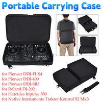Portable DJ Turntables Protective Bag for Pioneer DDJ-4 Travel Carrying Storage Bags with Strap Carrying Case for DDJ-FLX4