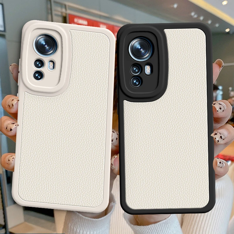 Original Case for Xiaomi Mi 12 12S Pro 12X 12T Ultra Lamb Skin Luxury Mi12 12Pro 12SUltra 5G Litchi Peel Pattern Soft Back Cover
