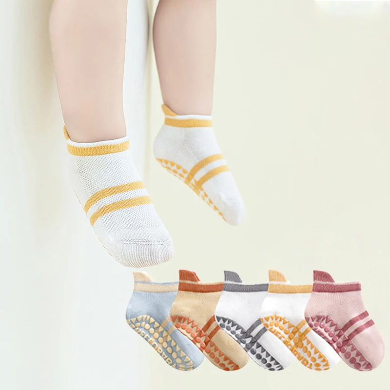 3 Pairs/Lot MILANCEL New Summer Children's Floor Socks Baby Girls Boys Non-slip socks Mesh Hollow Breathable Cotton Socks 0-5Y