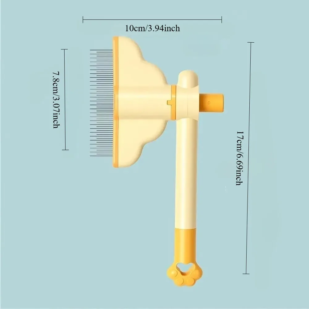 Rotating Pet Comb Self Cleaning Slicker Brush One Click Hair Release Fine Dense Pin Comb for Cats Dogs Shedding Brush