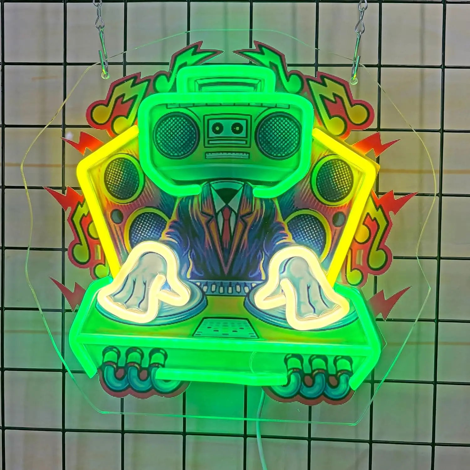 DJ Boombox Neon Sign USB Powered LED Neon Light Christmas Gift Bar Music Studio Party Club Game Room Home Bedroom Decoration