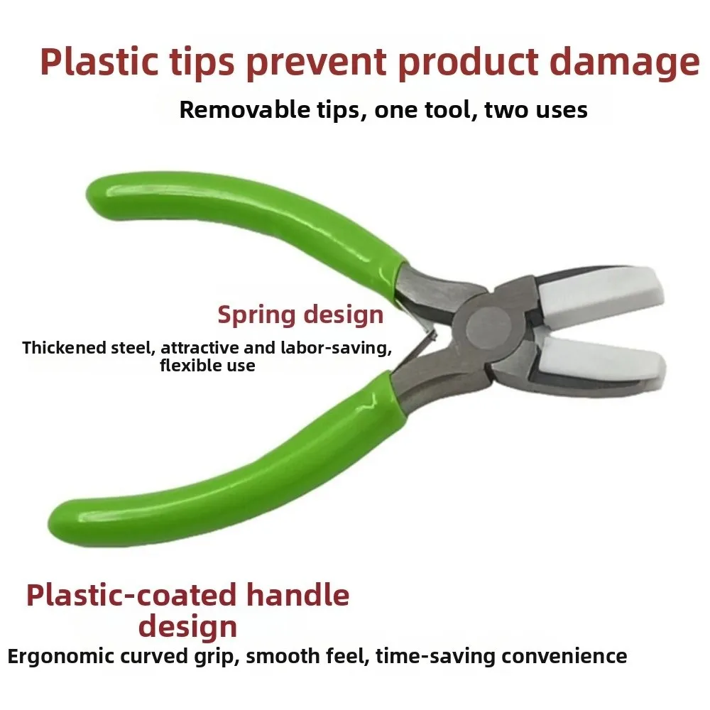 Stainless Steel Bail Making Pliers Multifunctional Multi-Size Jewelry Pliers Nylon Jaws Durable Large Wire Looping Pliers