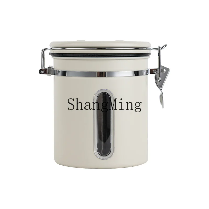 

DSA coffee bean sealed tank stainless steel exhaust valve breathing seal storage tank with spoon fresh-keeping tank