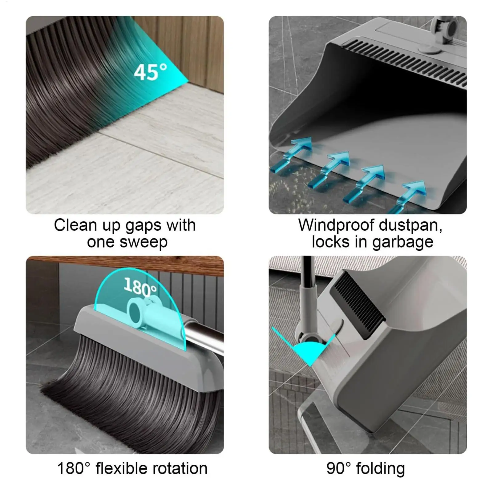 

Broom And Dustpan Set 3 Pieces Rust Proof Sweeping Cleaning Tool Duster Kitchen Broom And Dustpan Set For House Kitchen