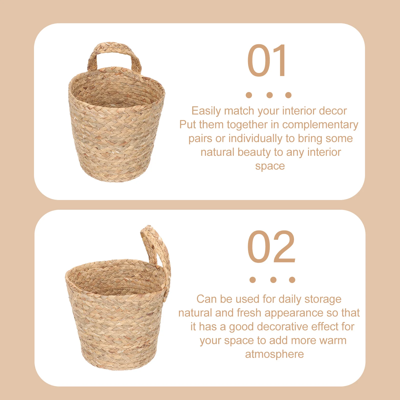 

Large Woven Storage Basket Wall Hanging Decorative Flower Container For Home Organization Dried Fresh Flowers Weaving