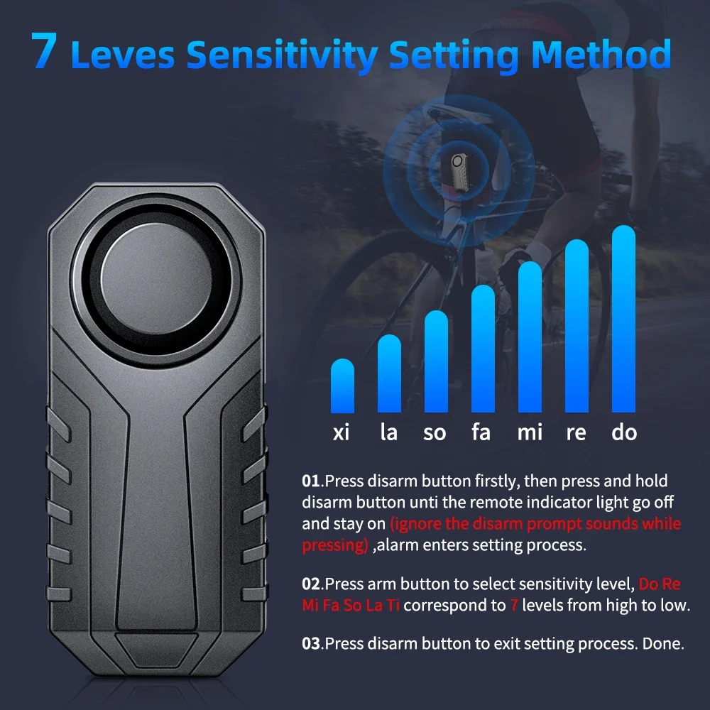 113dB Bicycle Alarm USB Charge Anti Theft Motorcycle Electric Bike Alarm Wireless Remote Control Security Sensor