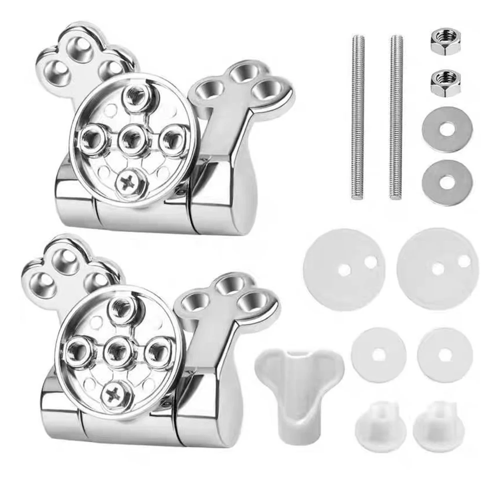 Plum Blossom Soft-Close Toilet Seat Hinge: Long-lasting Zinc Alloy Design Toilet Lid Hinge Mounting Fittings Replacement