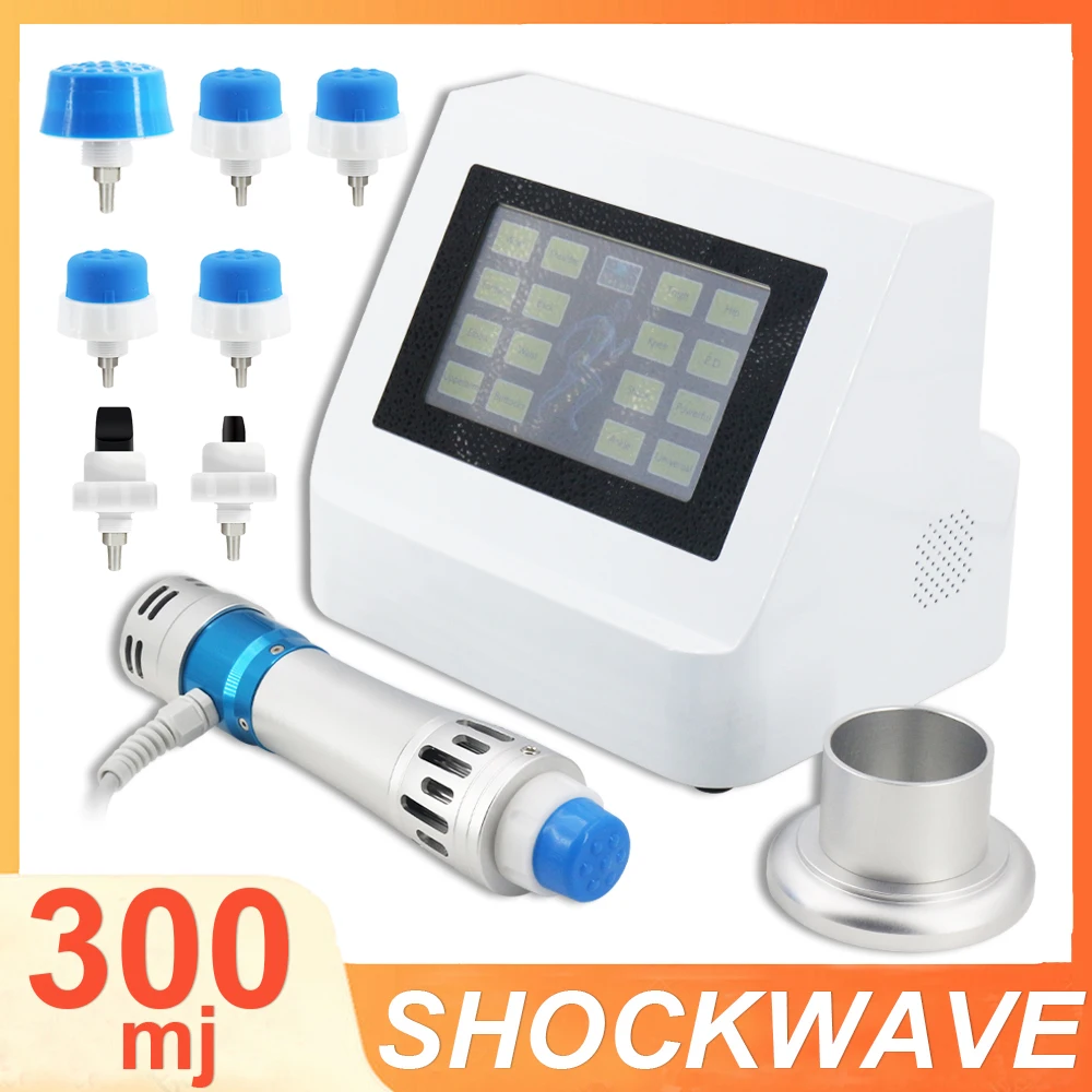 300MJ Shockwave Therapy Machine 7 Heads Smart Touch Screen Shock Wave Device For Effective Pain Relief Muscle Relax Massag